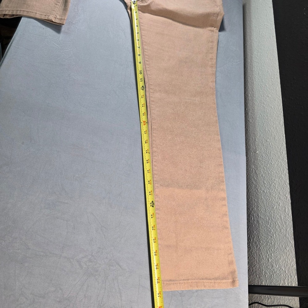 Chico's Platinum Denim Rose Gold Peach Beige Straight Leg Jeans Stretch 1 / 8 - Picture 6 of 12